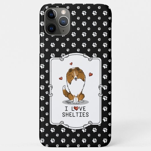 I Liebe (Einzel-2) Shetland Sheepdogs Niedlich Case-Mate iPhone Hülle (Rückseite)
