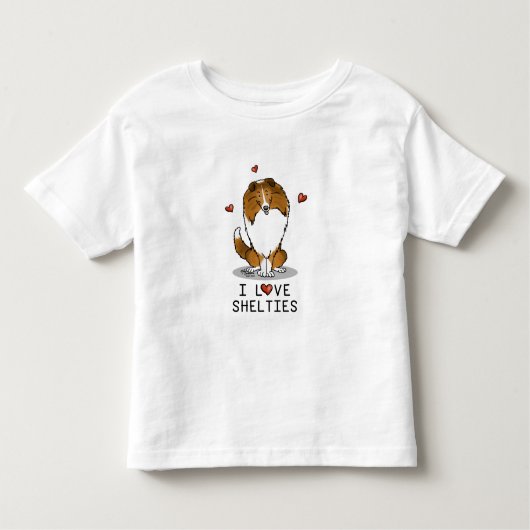 I Liebe (Einzel-2) Shetland Sheepdogs Niedlich Kleinkind T-shirt (Vorderseite)