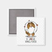 I Liebe (Einzel-2) Shetland Sheepdogs Niedlich Magnet (Vorderseite/Rückseite)