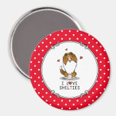 I Liebe (Einzel-2) Shetland Sheepdogs Niedlich Magnet (Vorderseite/Rückseite)