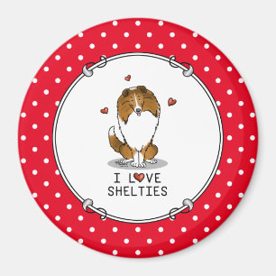 I Liebe (Einzel-2) Shetland Sheepdogs Niedlich Magnet
