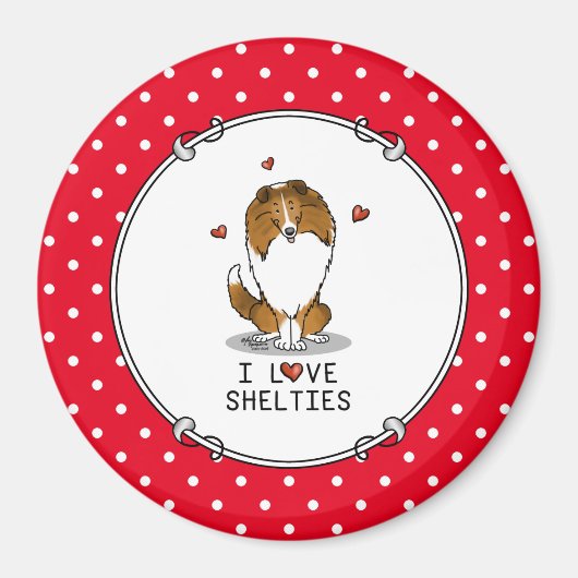 I Liebe (Einzel-2) Shetland Sheepdogs Niedlich Magnet (Vorne)