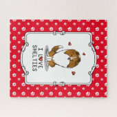 I Liebe (Einzel-2) Shetland Sheepdogs Niedlich Puzzle (Horizontal)