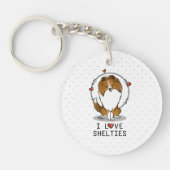 I Liebe (Einzel-2) Shetland Sheepdogs Niedlich Schlüsselanhänger (Vorderseite)