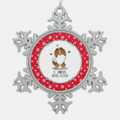 I Liebe (Einzel-2) Shetland Sheepdogs Niedlich Schneeflocken Zinn-Ornament (Vorderseite)