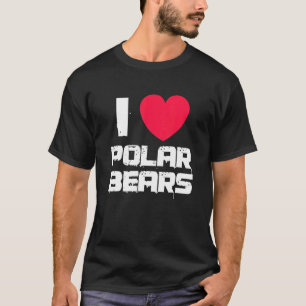I Liebe Eisbären Niedliches Bärenherz T-Shirt