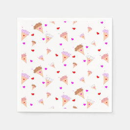 I Liebe Eiscreme, Kones Herz Geschmacksmuster Serviette