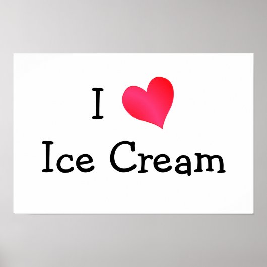 I Liebe Eiscreme Poster (Vorne)