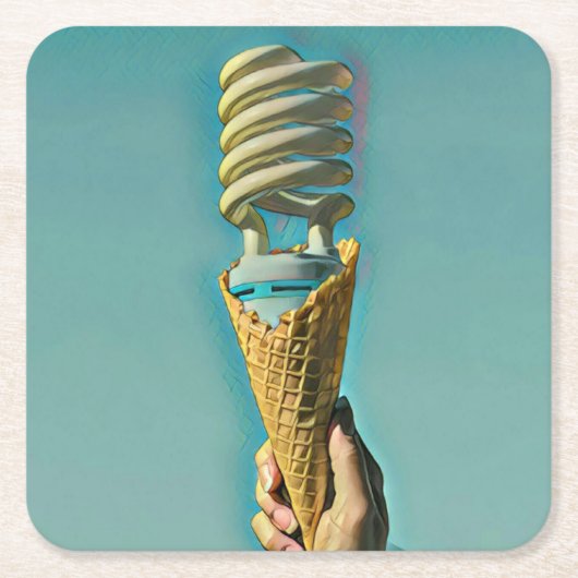 I Liebe Eiscreme Rechteckiger Pappuntersetzer (Vorderseite)