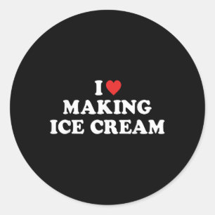 I Liebe Eiscreme T - Shirt.pnng Runder Aufkleber