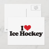 I Liebe Eishockey Postkarte (Vorne/Hinten)