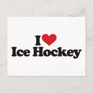 I Liebe Eishockey Postkarte