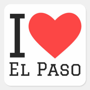 I Liebe el Paso Quadratischer Aufkleber