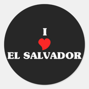 I Liebe El Salvador Runder Aufkleber