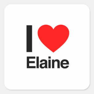 i Liebe elaine Quadratischer Aufkleber