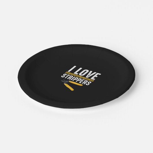 I Liebe Electrician Electrical Funny Pappteller (Schrägansicht)