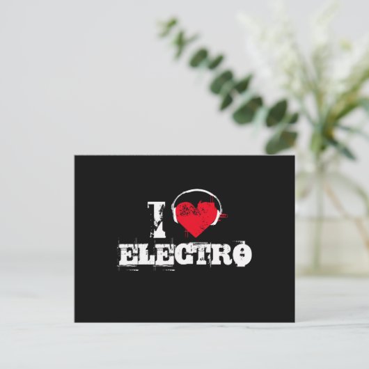 I LIEBE ELECTRO POSTKARTE (Stehend Vorderseite)