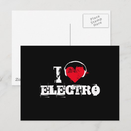 I LIEBE ELECTRO POSTKARTE (Vorne/Hinten)