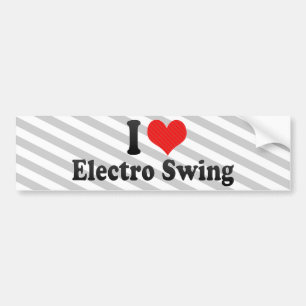 I Liebe-Electro-Schwingen Autoaufkleber