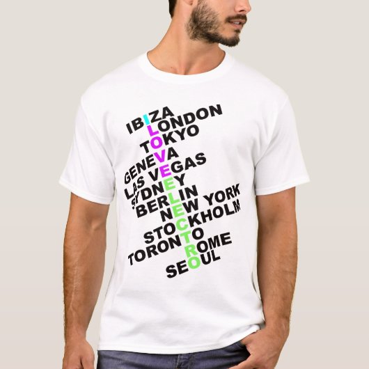 I Liebe Electro weltweit T-Shirt (Vorderseite)