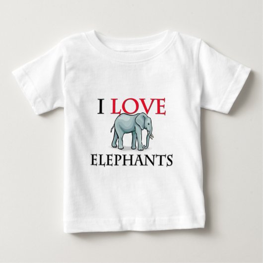 I Liebe-Elefanten Baby T-shirt (Vorderseite)