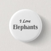 I Liebe Elefanten Button (Vorderseite)