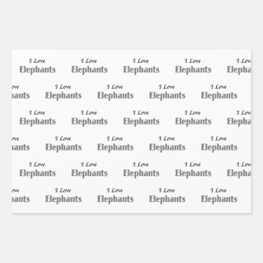 I Liebe Elefanten Geschenkpapier Set (Vorderseite 2)