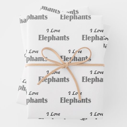 I Liebe Elefanten Geschenkpapier Set (Beispiel)