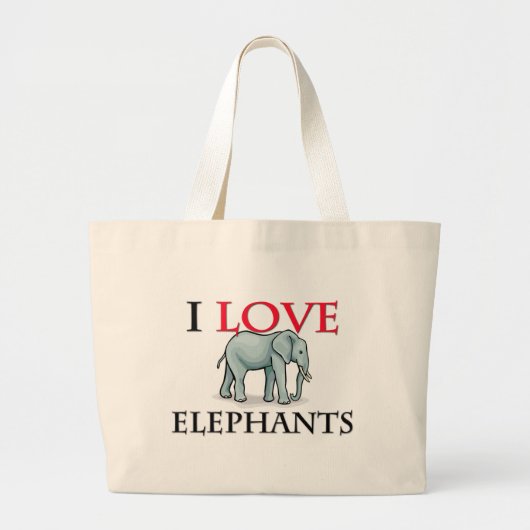 I Liebe-Elefanten Jumbo Stoffbeutel (Vorne)