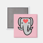 I Liebe Elefanten Magnet (Vorderseite/Rückseite)