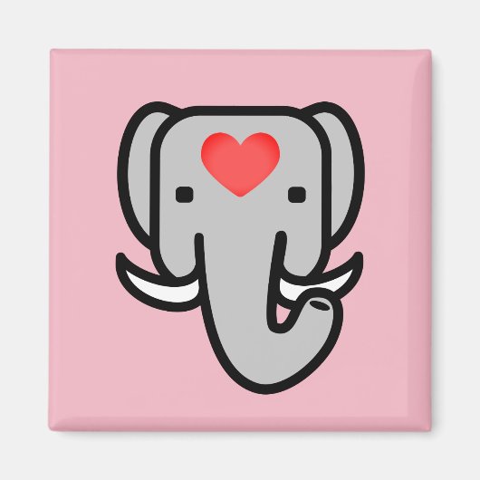 I Liebe Elefanten Magnet (Vorne)