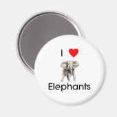 I Liebe Elefanten Magnet (Vorderseite/Rückseite)