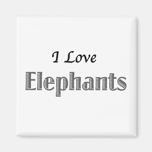 I Liebe Elefanten Magnet (Vorne)