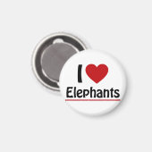 I Liebe Elefanten Magnet (Vorderseite/Rückseite)