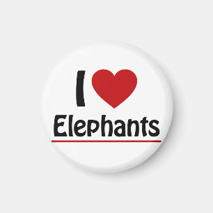 I Liebe Elefanten Magnet