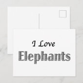 I Liebe Elefanten Postkarte (Vorne/Hinten)