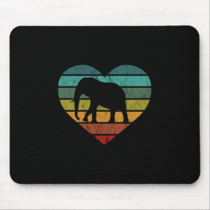 I Liebe Elefanten Retro Herz Mousepad