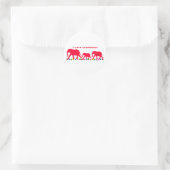 I Liebe Elefanten (rot) Runder Aufkleber (Tasche)