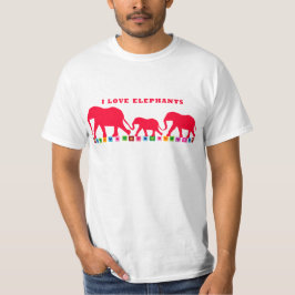 I Liebe Elefanten (rot) T-Shirt