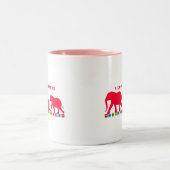 I Liebe Elefanten (rot) Zweifarbige Tasse (Mittel)