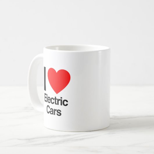 I Liebe Elektroautos Kaffeetasse (Vorderseite Links)