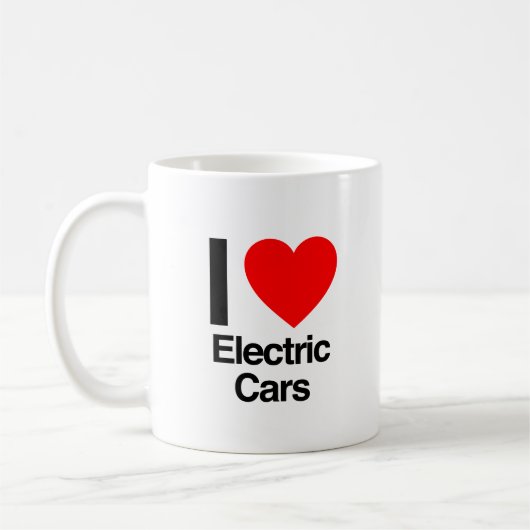 I Liebe Elektroautos Kaffeetasse (Links)