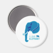 I Liebe Elephant (Seitenwand) Magnet (Vorderseite/Rückseite)