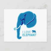 I Liebe Elephant (Seitenwand) Postkarte (Vorderseite)