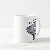 I LIEBE ELEPHANTS CARTOON KAFFEETASSE (VorderseiteRechts)