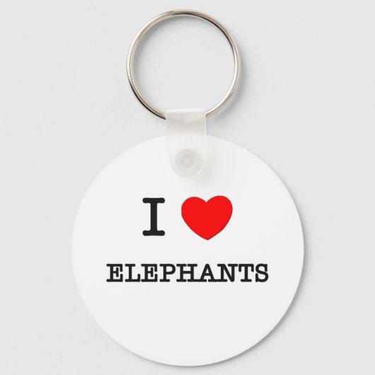 I Liebe ELEPHANTS Schlüsselanhänger (Vorderseite)