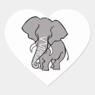 I Liebe ELEPHANTS - Wildfauna - Natur - Tier Herz-Aufkleber
