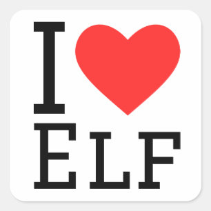 I Liebe elf Quadratischer Aufkleber