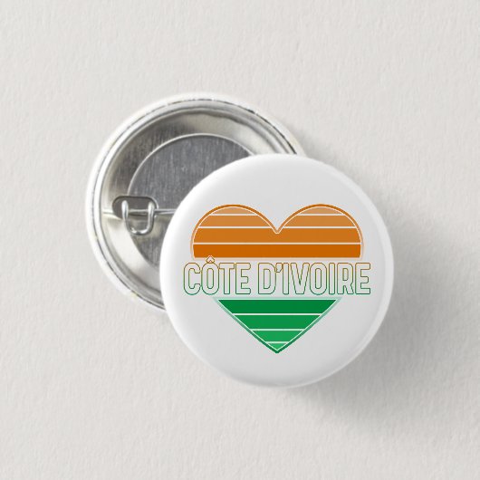 I Liebe Elfenbeinküste, Côte d'Ivoire Button (Vorne & Hinten)