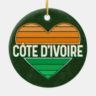 I Liebe Elfenbeinküste, Côte d'Ivoire Keramik Ornament